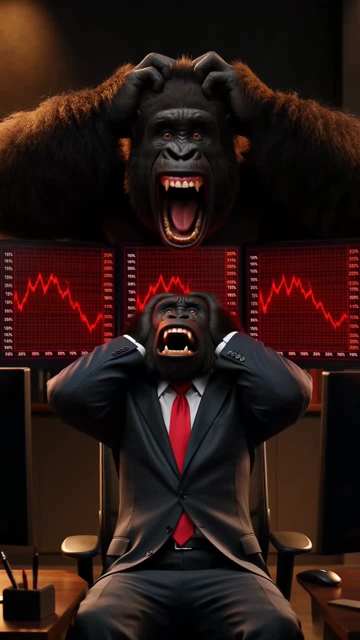 The Panicked Ape 폭락인데 잠이 오지??폭락인데 
 #주식 #똥망 #고릴라 #폭락장
