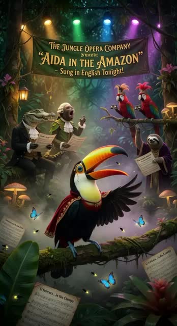 Jungle Friends’ Opera 🌴🎭🎶✨
 #toucan 🐦✨
