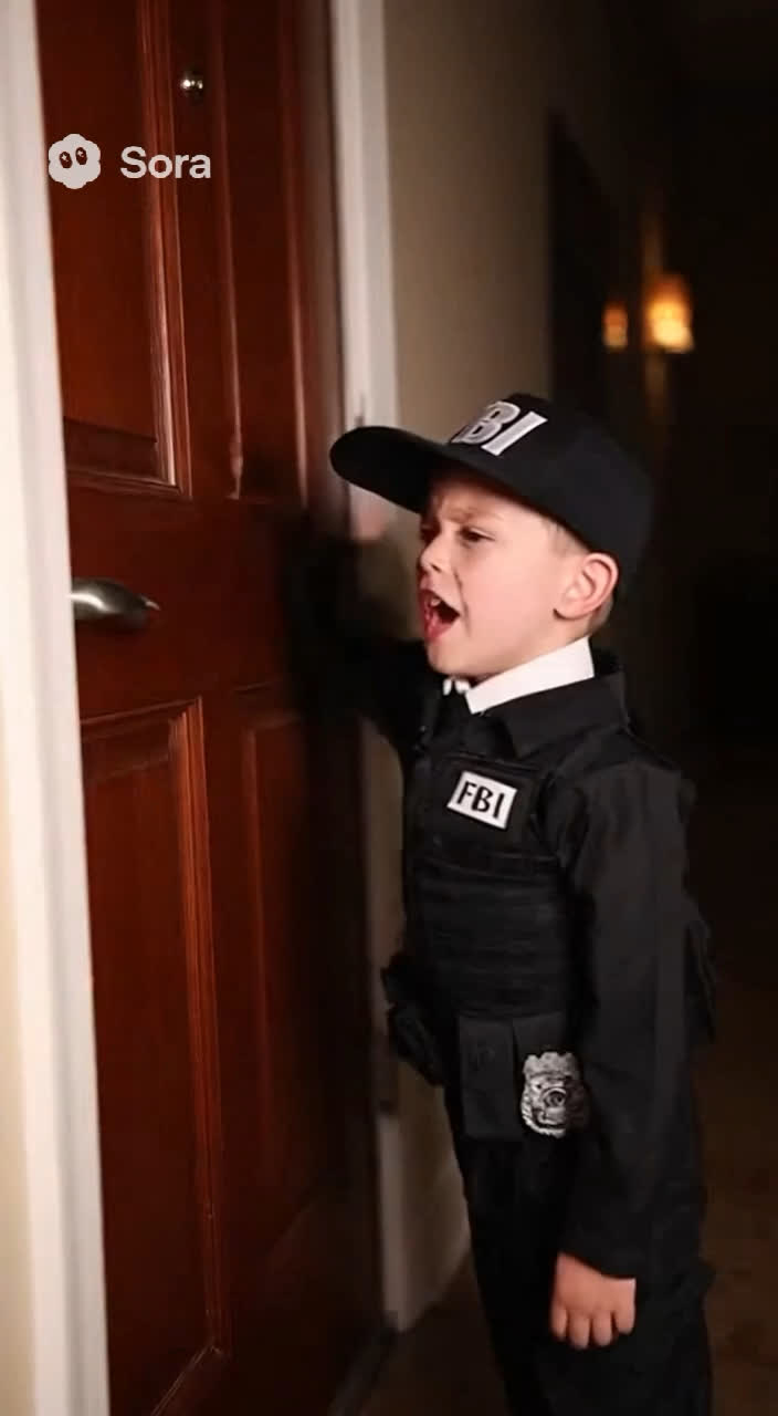 When the FBI sends their junior agent because you slept too long 😴🚪😂 #FBIBoy #MiniAgent #WakeUp #SleepyHead #TooMuchSleep #FBI #FunnyVideo #Meme #fyp #fbiopenup #sleep #morningvibes #DoorKnock #Comedy #귀여운FBI #기상 #잠꾸러기 #おはよう #ドッキリ #humor #gracioso #funnyshorts #childagent #alarm