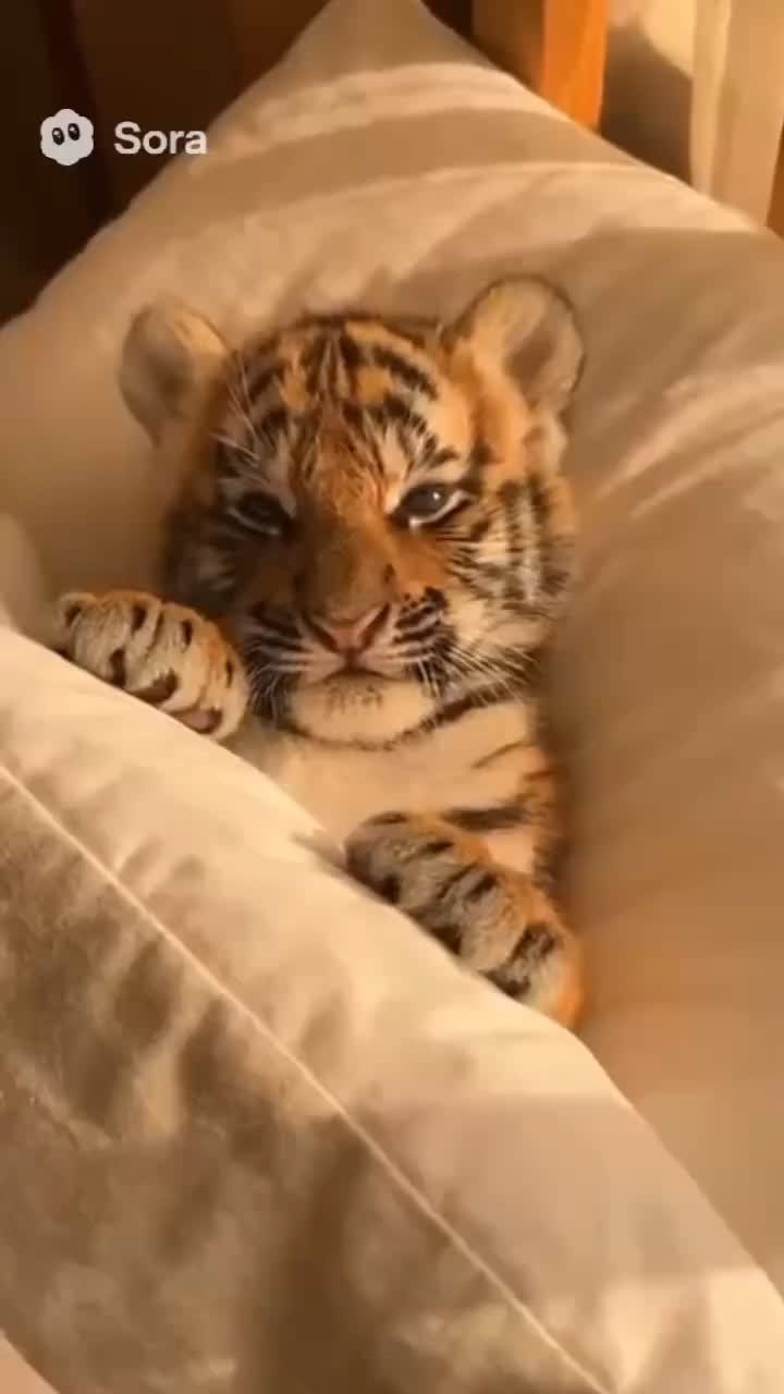 Monday… why are you like this 😩🐯 #tiger #mondaymood #sleepyhead #goodmorning #funnyvideo #animalmemes #fyp #wakeup