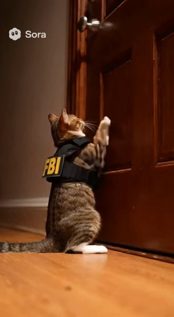 You slept too long… now it’s meow enforcement time 😼💥 #FBICat #CatAgent #WakeUp #TooMuchSleep #FunnyVideo #Meme #Comedy #SleepyHead #FBI #fyp #fbiopenup #DoorKnock #귀여운고양이 #기상 #냥이요원 #起きろ #ネコ #humor #gracioso #funnyshorts #catmeme #警報 #morningvibes